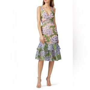 Vone Kirana Floral Embroidered Lace Sheath Dress Sz 4